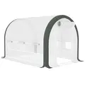 Outsunny 3 x 2(m) Walk-In Tunnel Greenhouse, with Accessories - White - 1