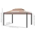 Outsunny 3 x 4m Garden Gazebo, Double Roof Marquee Canopy Shelter with Sidewalls, Solid Steel Frame for Garden, Lawn, Backyard and Deck - 3