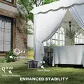 Outsunny 3 x 6m Pop Up Gazebo with Sides, UPF50+ Height Adjustable Marquee Party Tent, Wedding Canopy, Instant Event Shelter with Carry Bag and Sand Bags for Garden, White - 9