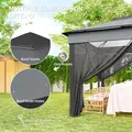 Outsunny 3 x 3(m) Pop Up Gazebo, Height Adjustable Instant Event Shelter with Netting and Carrying Bag, Grey - 6