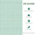 Outsunny 3 x 2 x 2m Greenhouse Replacement Cover ONLY Winter Garden Plant PE Cover for Tunnel Walk-in Greenhouse with Roll-up Windows Door Outdoor, Green - 7