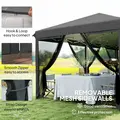 Outsunny 3 x 6m Pop Up Gazebo, Outdoor Canopy Shelter, Marquee Party Wedding Tent with 6 Mesh Walls and Carry Bag, Black - 5