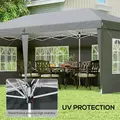 Outsunny 3 x 6m Pop-Up Gazebo, with Removable Walls - Grey - 7