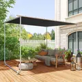 Outsunny 3 x 3(m) Mobile Pergola Kit, Portable Garden Gazebo with Wheels, Sandbags, Steel Frame, UV-Resistant - 2