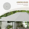 Outsunny 3 x 4m Gazebo Canopy Replacement Cover, Gazebo Roof Replacement (TOP COVER ONLY), Light Grey - 7