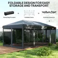Outsunny 3 x 6m Pop Up Gazebo, Outdoor Canopy Shelter, Marquee Party Wedding Tent with 6 Mesh Walls and Carry Bag, Black - 4