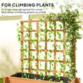 Outsunny 3 Tier Garden Planters with Trellis for Vine Climbing, Wooden Raised Beds, 95x95x110cm, Brown - 4