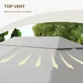Outsunny 3 x 4m Gazebo Canopy Replacement Cover, Gazebo Roof Replacement (TOP COVER ONLY), Light Grey - 5