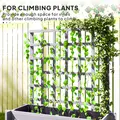 Outsunny 3 Tier Garden Planters with Trellis for Vine Climbing, Wooden Raised Beds, 95x95x110cm, Grey - 4
