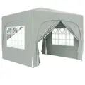 Outsunny 3 x 3m Pop-Up Gazebo Shelter, with Accessories - Light Grey - 1