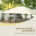 Outsunny 3 x 4m Gazebo Canopy Replacement Cover, Gazebo Roof Replacement (TOP COVER ONLY), Cream White - 4