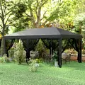 Outsunny 3 x 6m Pop Up Gazebo, Outdoor Canopy Shelter, Marquee Party Wedding Tent with 6 Mesh Walls and Carry Bag, Black - 7