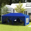 Outsunny 3 x 6m Pop-Up Gazebo, with Curtain Walls and Windows - Blue - 2