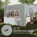 Outsunny 3 x 3m Pop-Up Gazebo Shelter, with Accessories - Light Grey - 6