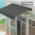 Outsunny 3 x 2m Aluminium Frame Electric Awning, with Remote - Dark Grey - 5
