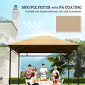 Outsunny 3 x 3 m Gazebo Canopy Replacement Cover, Garden Gazebo Roof Replacement with Drain Holes, TOP COVER ONLY, Beige - 6