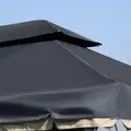 Outsunny 3 x 4m Aluminium Garden Gazebo, Marquee Canopy Shelter Pavilion Party Tent with Nets and Curtains for Garden and Deck, Black - 9