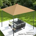 Outsunny 3 x 3 m Gazebo Canopy Replacement Cover, Garden Gazebo Roof Replacement with Drain Holes, TOP COVER ONLY, Beige - 9