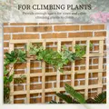 Outsunny 3 Tier Garden Planters with Trellis for Vine Climbing, Wooden Raised Beds, 95x95x110cm, Natural Tone - 4