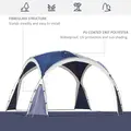 Outsunny 3.5 x 3.5M Camping Gazebo, Outdoor Event Shelter Dome Tent Garden Sun Shelter Patio Spire Arc Pavilion Camp Sun Shade Tent for 6-8 Person, Blue and Grey - 4