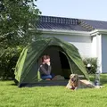 Outsunny 3-4 Person Camping Tent, Easy Set Up Waterproof Dome Tent with Sewn-in Groundsheet, Mesh Windows, Pocket and Hook for Camping, Hiking, Backpacking, Olive Green and Grey - 2
