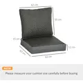 Outsunny 4 Pieces Outdoor Seat Cushions with Backrest, Fabric and PE Rattan Cover, Water Repellent Seat Pads for Chair, Swing, Sofa, Grey - 3