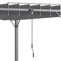 Outsunny 4 x 3(m) Outdoor Pergola with Retractable Roof, Aluminium Louvered Patio Gazebo Canopy for Lawn Garden Patio, Grey - 7