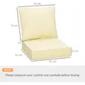 Outsunny 4 Pieces Outdoor Seat and Back Cushion Set Patio Deep Seating Chair Replacement Cushion, Beige - 3