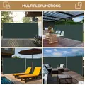 Outsunny 3x2m Retractable Sun Side Awning Screen Fence Patio Garden Wall Balcony Screening Panel Outdoor Blind Privacy Divider, Grey - 7