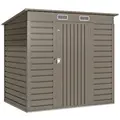 Outsunny 4 x 6ft Galvanised Metal Garden Shed, with Locking Door - Grey - 1