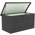 Outsunny 311L Galvanised Steel Garden Storage Box - Dark Grey - 1