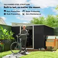 Outsunny 3.3 x 2.68m Corrugated Metal Shed - Black - 5