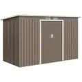 Outsunny 4 x 9ft Metal Shed, with Foundation Shed - Brown - 1