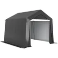 Outsunny 3.6 x 2.1m Portable Outdoor Shed, with Window - Dark Grey - 1