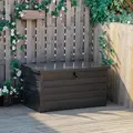 Outsunny 311L Galvanised Steel Garden Storage Box - Dark Grey - 9