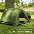 Outsunny 3-4 Person Camping Tent, Easy Set Up Waterproof Dome Tent with Sewn-in Groundsheet, Mesh Windows, Pocket and Hook for Camping, Hiking, Backpacking, Olive Green and Grey - 5