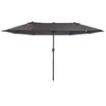 Outsunny 4.6m Garden Parasol Double-Sided Sun Umbrella Patio Market Shelter Canopy Shade Outdoor Grey - 1