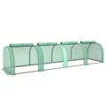 Outsunny 395  x 100 cm Low Tunnel Greenhouse - Green - 1