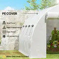 Outsunny 4 x 3 x 2m Polytunnel Greenhouse Replacement Cover ONLY Winter Garden Plant PE Cover for Tunnel Walk-in Greenhouse with Roll-up Windows Door Outdoor, White - 6