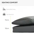 Outsunny 4 Pieces Outdoor Seat Cushions with Backrest, Fabric and PE Rattan Cover, Water Repellent Seat Pads for Chair, Swing, Sofa, Grey - 5