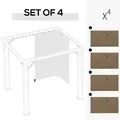 Outsunny 4 Pack Replacement Gazebo Curtains Privacy Panel for Most 3 x 4m Gazebo Canopy Pavillion Outdoor Shelter Sidewalls Accessories Dark Brown - 4