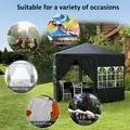 Outsunny 4 m Party Tent Wedding Gazebo Outdoor Waterproof PE Canopy Shade with 6 Removable Side Walls - 6
