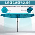 Outsunny 4.6m Double Garden Parasol - Sky Blue - 4