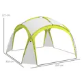 Outsunny 3.5 x 3.5M Camping Gazebo, Outdoor Event Shelter Dome Tent Garden Sun Shelter Patio Spire Arc Pavilion Camp Sun Shade Tent for 6-8 Person, Green - 3