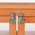 Outsunny 3-tier Wood Greenhouse Garden Polycarbonate Cold Frame Balcony Grow House w/ Storage Shelf for Plants, Flowers, Orange - 8