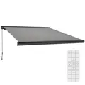 Outsunny 3.5 x 3 m Electric Awning with Remote Controller, Aluminium Frame DIY Retractable Awning, UV50+ Sun Shade Canopy for Garden Patio Deck Door Window, Light Grey - 1