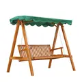 Outsunny 3-Seater Pinewood Swing Chair-Green - 1