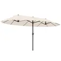 Outsunny 4.6m Double Garden Parasol - Beige - 1