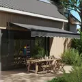 Outsunny 3.5 x 3m Electric/Manual Awning, with Remote - Dark Grey - 2