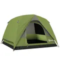 Outsunny 3-4 Person Camping Tent, Easy Set Up Waterproof Dome Tent with Sewn-in Groundsheet, Mesh Windows, Pocket and Hook for Camping, Hiking, Backpacking, Olive Green and Grey - 1